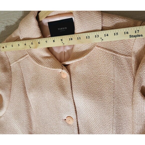 Torrid Wool Blend Shawl Collar Coat Pale Blush Dress Coat Torrid 3X See Measures - Picture 10 of 16